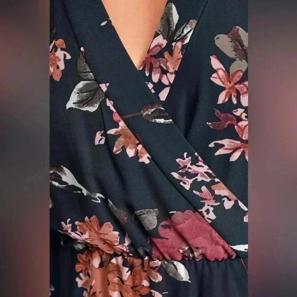 Lulus pretty pretender navy floral mini long sleeve dress - XS - Picture 5 of 12